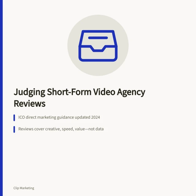 Card summarizing how to judge short-form video agency reviews in England. How do you judge short form video agency reviews in England?