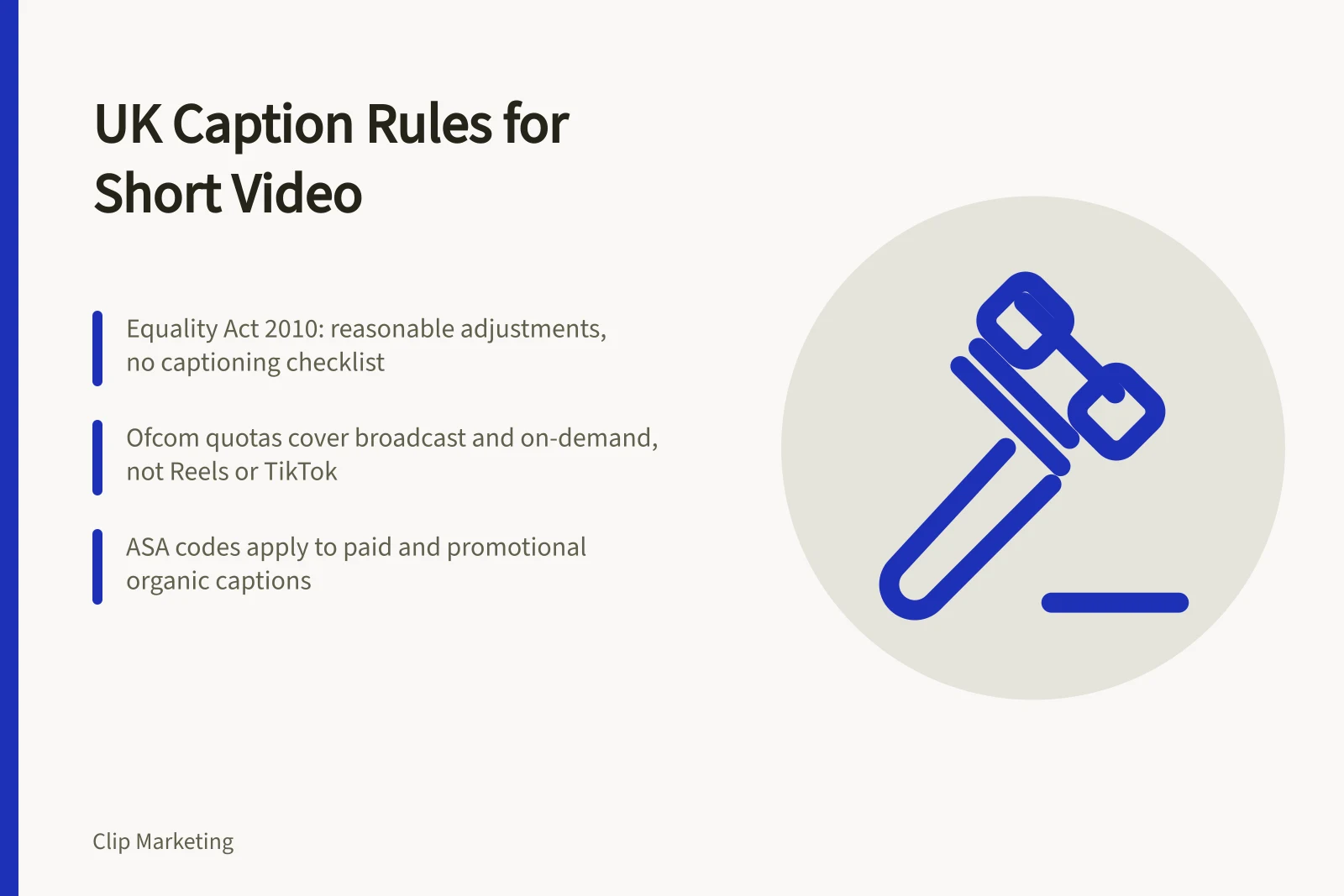 Card on UK caption law, Ofcom scope and advertising rules for short video