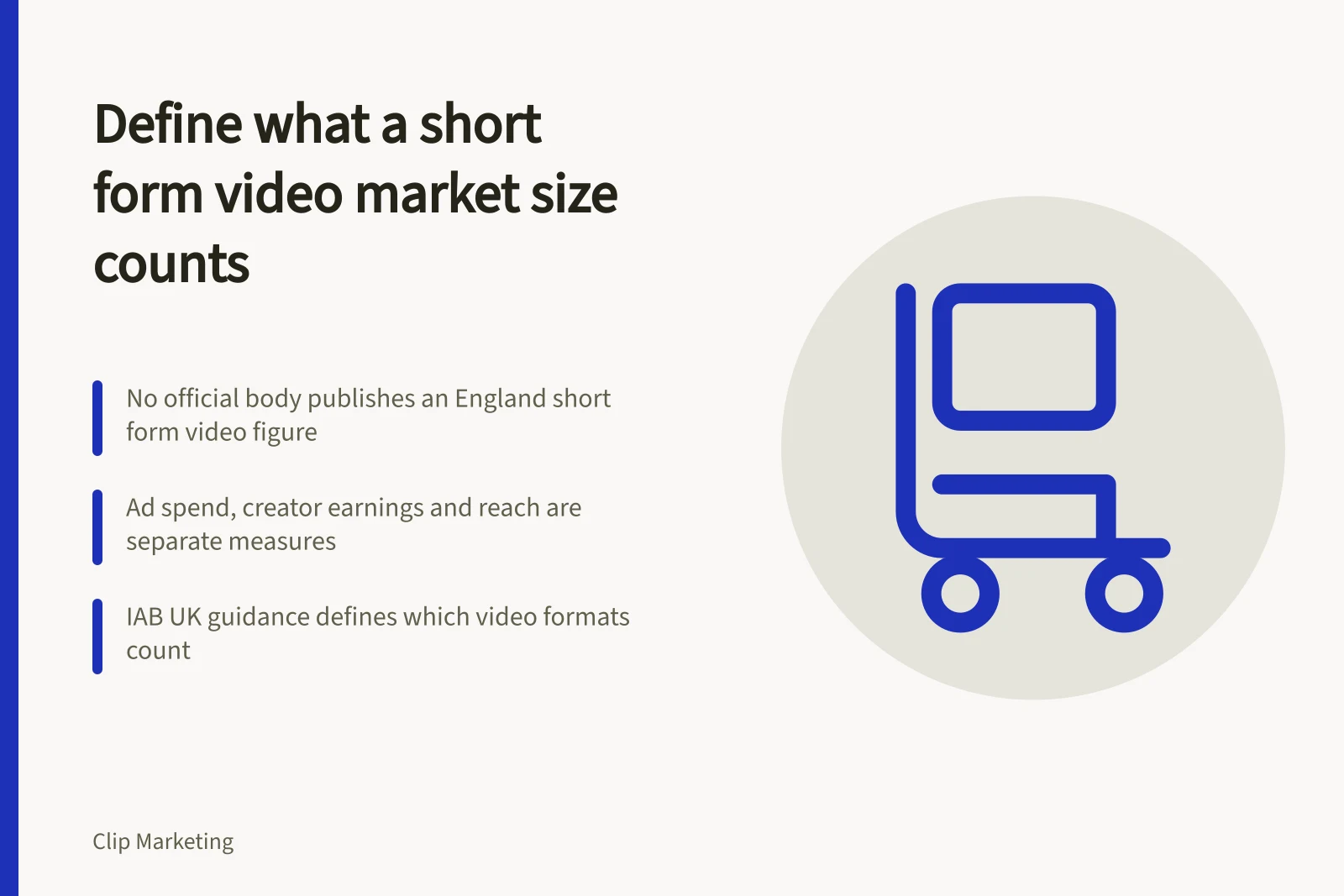 Card explaining how to define short form video market size estimates