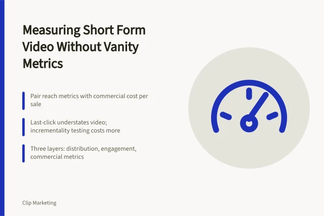 Card on short form video measurement, attribution models and benchmark sources. A method for measuring and reporting short form video performance that avoids vanity metrics