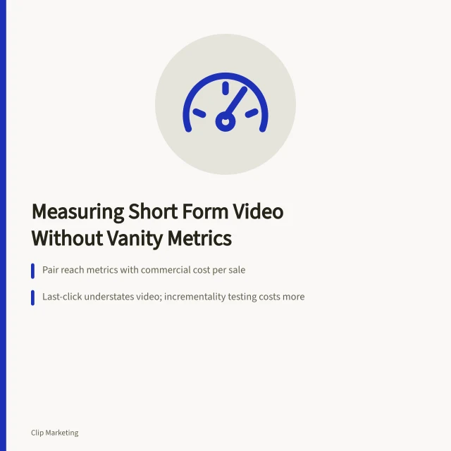 Card on short form video measurement, attribution models and benchmark sources. A method for measuring and reporting short form video performance that avoids vanity metrics
