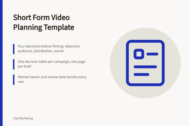 Short form video planning template with decision table and review cycle. What a short form video planning template means for marketing teams