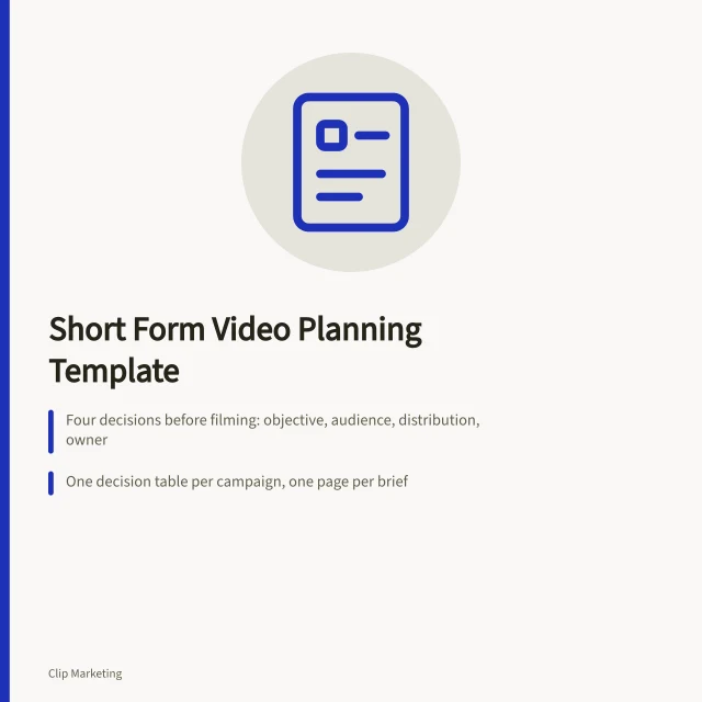 Short form video planning template with decision table and review cycle. What a short form video planning template means for marketing teams