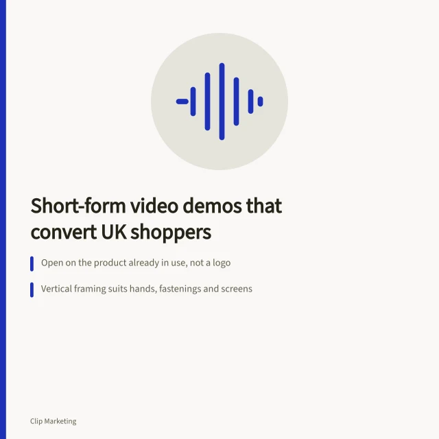 Card on short-form video product demos for UK ecommerce shops. Short-form video product demos for UK ecommerce: what works