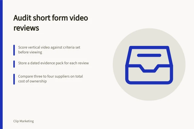 Card on auditing short form video reviews with scoring criteria and evidence packs. Why short form video reviews need a method you can audit