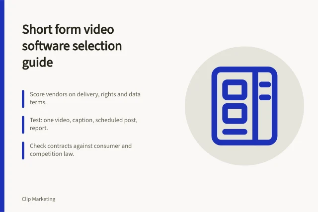 Card: short form video software selection guide with key criteria. Short form video software selection without the wrong turn