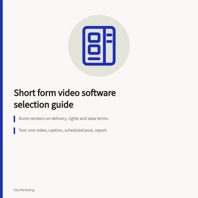 Card: short form video software selection guide with key criteria. Short form video software selection without the wrong turn