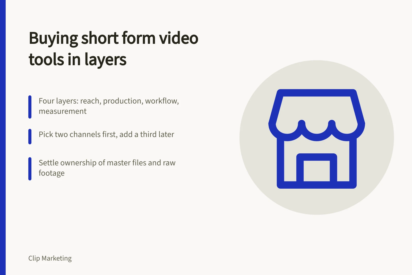 Card showing four layers of short form video suppliers