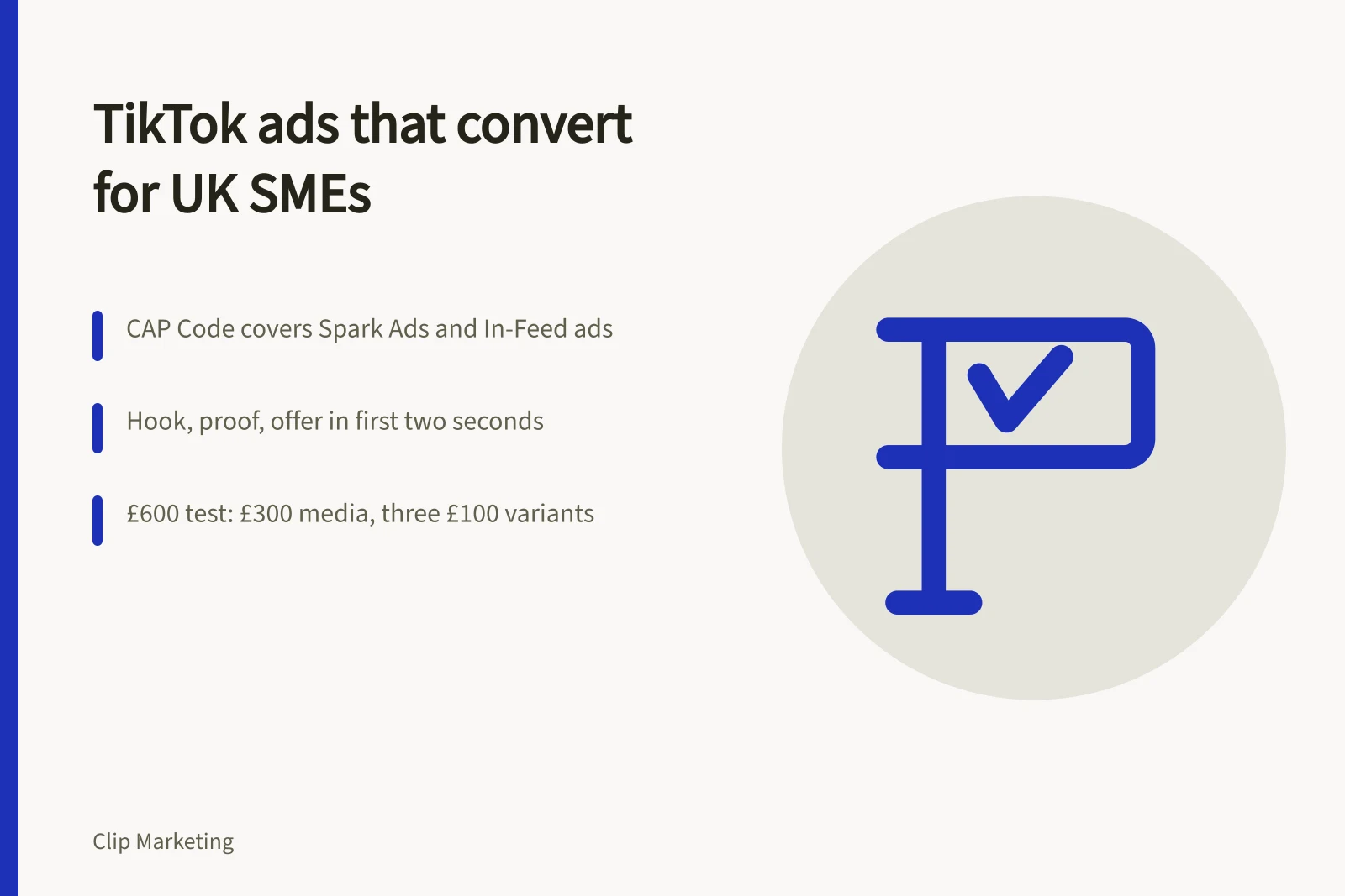 Card on planning TikTok short-form video ads for UK SMEs
